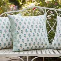 Housse de coussin carrée en coton bio tissé à la main Ira, couleur moutarde et gris, 16x16 pouces