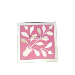 Incrustation d'os faite à la main en forme de rectangle doublure noire et blanche incrustation d'os avec des sous-verres personnalisés polis de haute qualité fournitures de cuisine - Product Image 5