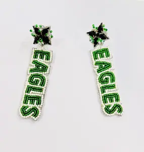 2023 Trendy Design Rhinestones Glass Beaded Custom Letter Name Drop Earrings, Dangle Earrings for Everyday and Casual Wear