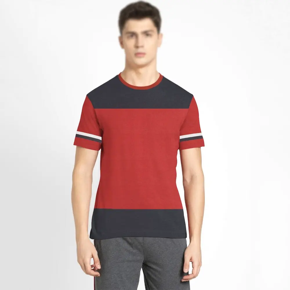 Red & Black Color Summer Season Men Clothing New Design Cotton Fabric Latest Design Outerwear T Shirts By KEEM BROTHERS