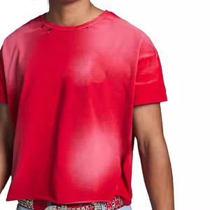 เสื้อยืดผู้ชายทรงบ็อกซี่สไตล์วินเทจคุณภาพสูง ผ้าคอตตอน 100% หนัก 300 กรัม ซักย้อมสีแบบแอซิดวอช ทรงโอเวอร์ไซส์  รับสกรีนโลโก้  แบบครอป - Product Image 1