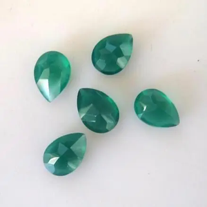 Calidad excepcional Proveedor regular verificado 100% Natural 8x12mm Verde Onyx Rosa Corte Pera Cabujones Piedras preciosas sueltas Comprar ahora - Product Image 1