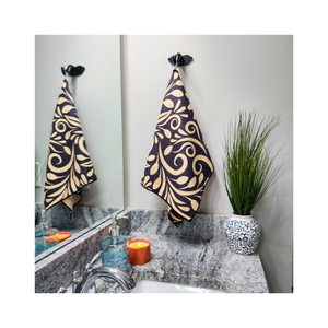 Damask Pattern Cotton Custom <b>Made</b> Golf Inspired Lightweight Personalized Kitchen Towel Rectangle Printed Home Use <b>Machine</b> Wash - Product Image 1