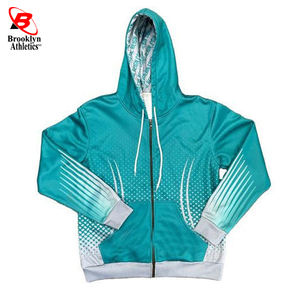 Sudadera con capucha para hombre hecha a medida estilo americano alto fabricante sublimación impresa cremallera diseño poliéster/algodón Material para invierno - Product Image 1