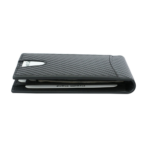 <b>Men's</b> Genuine Leather Slim <b>Wallet</b> With Striped Lining Fold Closure Card Holder Short Length Minimalist Design - Product Image 1