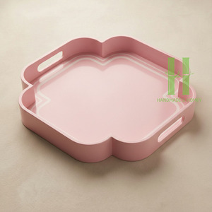 Plateau en bambou laqué écologique rustique du Vietnam, peint à la main, style bohème, pour la décoration de la maison, la restauration, utilisation en usine - Product Image 2