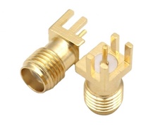 Conector SMA RF chapado en oro, borde hembra recto, Conector de montaje en PCB, Latón chapado en oro, conector Jack de Base hembra SMA