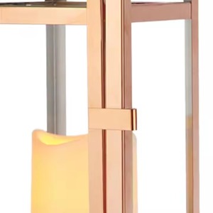 H.M.A Artesanía Linterna verde azulado moderna para la decoración del hogar Acabado suave y paneles transparentes para el estilo de Navidad - Product Image 4