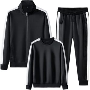 ... ชุดวอร์มสองชิ้นสำหรับผู้ชายชุดกีฬาพร้อมแจ็กเก็ตและกางเกงแขนยาวเหมาะสำหรับใส่วิ่งและออกกำลังกายทุกวัน - Product Image 3