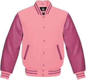 Otoño al aire libre Unisex lana Patchwork bordado béisbol Letterman Varsity Bomber chaqueta a prueba de viento transpirable lana forrada - Product Image 1