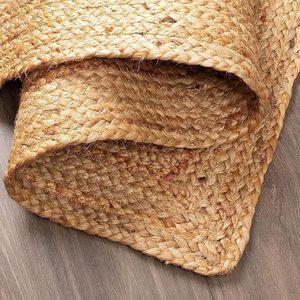 Tapis en fibre naturelle de jute - Taille personnalisée, faits à la main, réversibles, durables, style bohème rond pour la maison et la ferme - Product Image 2