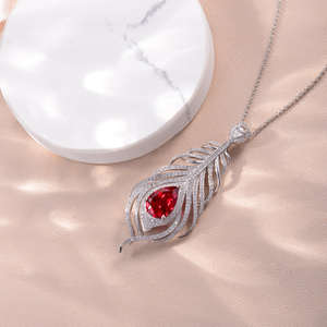 สร้อยคอจี้รูปใบไม้ประดับมอสซาไนต์ 6 กะรัต รุ่น Ruixuan เงินแท้ 925 ชุบทอง 14K สไตล์หรูหราแบบฮิปฮอป สำหรับผู้ชาย ผู้หญิง และเด็ก - Product Image 3