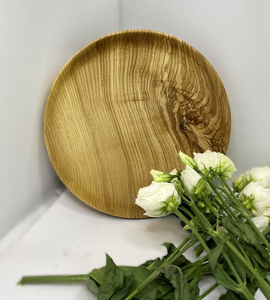 Assiette en bois de qualité supérieure, texture naturelle élégante, durable et écologique pour tous les besoins de restauration, Crescent Crafts - Product Image 3
