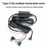 Kit de câblage USB-C pour caméra embarquée 12V-30V vers 5V 2A, chargeur de caméra de tableau de bord, alimentation 24H avec fusible automobile, câble abaisseur de tension DC, ACC automatique
