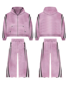 ชุดวอร์มแนวสตรีทวินเทจของผู้หญิงชุดวอร์มปรับแต่งได้ผ้าปักลายด้วยกรดมีฮู้ด - Product Image 6