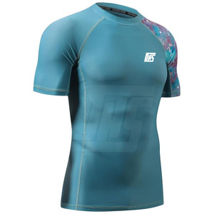 Men Fitness Wear Rash Guard Athletic Short Sleeve <b>Compression</b> <b>Shirt</b> Perfect For Martial Arts Fitness And Training - Product Image 3
