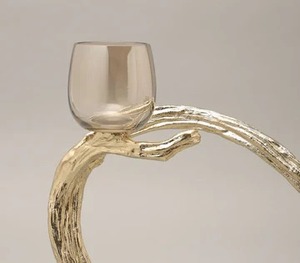 Superbe bougeoir doré avec verre idéal pour la décoration de table à manger et de centre de table - Product Image 6