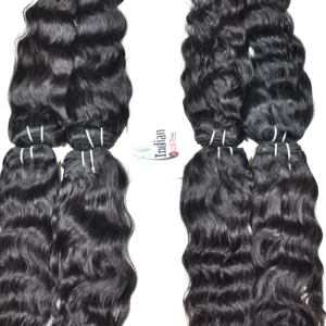 Extensions de cheveux humains vierges indiennes 100% noires, brins ondulés, vente en gros, cuticules alignées, donneur unique, aspect naturel - Product Image 5