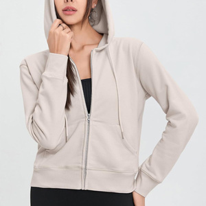 Sudadera con capucha personalizada para mujer con cremallera, ajuste OEM, tela de mezcla de algodón, Impresión de logotipo y Etiqueta Privada, ropa de calle - Product Image 2