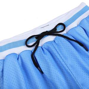 Pantalones cortos de gimnasio para hombre, poliéster ligero, tela de secado rápido, ribete reflectante, cintura ajustable con cordón, cómodos - Product Image 5