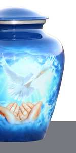 Handmade Cremation Urn <b>for</b> Human <b>Ashes</b> Sky-Blue Funeral Urn <b>for</b> <b>Ashes</b> Adult Burial Container <b>for</b> Human Memorial Funeral Urn - Product Image 3