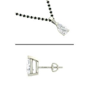 Ensemble de bijoux classiques et tendance en argent pur, Mangalsutra avec zircon taillé en poire, idéal pour les mariages, les fêtes et les fiançailles, cadeau parfait pour les épouses - Product Image 3