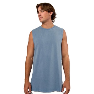 OEM High Quality Custom Design Activewear Vest Fitness Tank Top Solid Color Eco-Friendly Heavyweight 220 Gsm Longline Top - Product Image 1