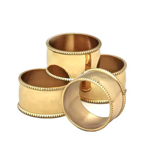 Ronds perlés ronds ronds de serviette en or Meilleur vendeur Vaisselle en métal Décor Stocké Impressionnant Collections Produits - Product Image 1