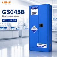 Armoire de stockage de produits chimiques corrosifs 170L (45 gallons) en acier bleu à double porte, armoire de sécurité pour acides faibles et alcalis, fournitures de laboratoire