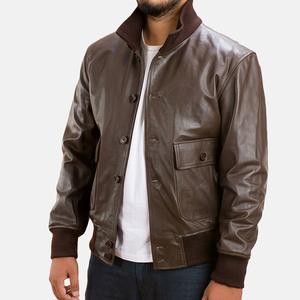 Veste de moto en cuir véritable pour homme, best-seller, col montant, logo frontal, réversible, service OEM, meilleure qualité - Product Image 1