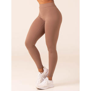 Respirant Moka NKD V Scrunch Leggings Haute Pli Sur Ceinture Avec V Forme Dos Active Wear Mode Gym Leggings Pour Les Femmes - Product Image 1