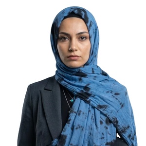 Wholesale AHE Dubai Arab Women Tie-Dye Short Hijab <b>Shawl</b> Lightweight Breathable Medium All Seasons Travel Muslim - Product Image 1