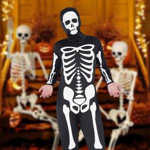 Nhà Máy Cung Cấp Halloween Skull Xương In Trang Phục Co Giãn Spandex Trang Phục Dành Cho Người Lớn <span class=keywords><strong>Skeleton</strong></span> Jumpsuit Trang Phục - Product Image 4