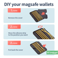 Porte-cartes de téléphone original et innovant impression personnalisée bricolage portefeuille magnétique en bande de silicone pour magsafe