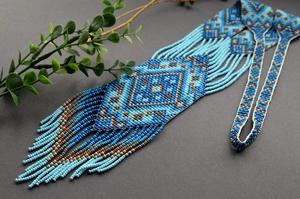 Collar Tradicional Hecho a Mano con Cuentas de Semillas Estilo Boho Americano con Pendientes, Joyería Ucraniana para Regalo - Product Image 3