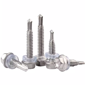 Tornillo autoperforante para chapa metálica con cabeza hexagonal de 14x1 y broca, de acero inoxidable 410, 3/4, 3 acabados personalizables disponibles - Product Image 1