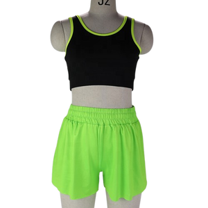 Pantalones Cortos de Yoga para Mujer, Talla Grande, Color Sólido, Logotipo Personalizado, Uniformes Deportivos, Ropa de Práctica de Animadoras Juveniles, Cintura Alta - Product Image 5