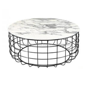 Mesa de Centro Moderna con Forma Circular y Tapa de Mármol para Decoración de Sala de Estar, Exportador - Product Image 6
