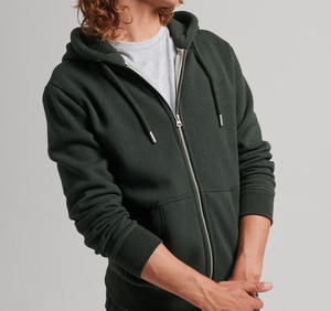 Sudadera con Capucha Gruesa con Cierre de Color Oliva para Hombre, Sudadera con Capucha 100% Algodón, Sudadera con Capucha Unisex con Estampado Digital Personalizado para Hombre - Product Image 1