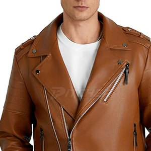 Best Quality Casual Winter Leather Jackets Zipper Closure <b>Cow</b> Skin Leather Custom Logo Printed Durable Material Customizable - Product Image 5