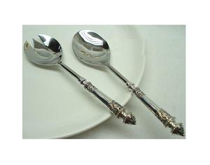 Utensilios de cocina Cubiertos Juego de cubiertos Vajilla Plata Acero inoxidable Regalo creativo Plata Personalizar Cubiertos de metal plateado - Product Image 2