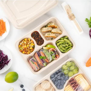Bán buôn 3 4 ngăn compostable mía bã mía Takeaway <span class=keywords><strong>container</strong></span> thực phẩm phân hủy sinh học hộp cho thực phẩm - Product Image 5