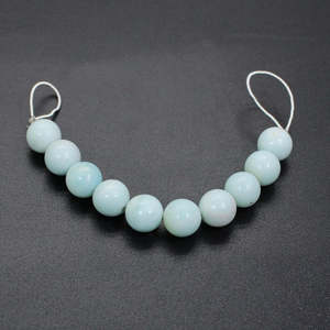 Cuentas de cerámica lisas redondas de amazonita natural de calidad superior perforadas con material de porcelana de calidad superior - Product Image 4