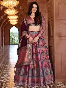 Kanjivaram Lehenga Choli Avec Motifs Tissés Zari - Product Image 5
