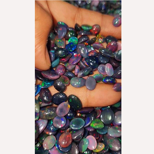 2117 pièces d'opale noire éthiopienne naturelle 10mm -19mm ovale poire Cabochon 3295 Cts Lot Iroc ventes qualité opale gemme cabine US $2108 - Product Image 6