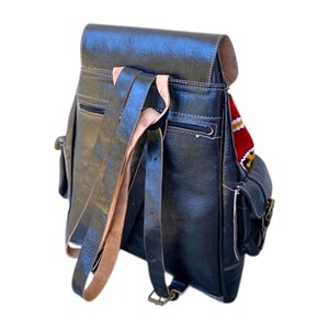 Bohemian National Genuine <b>Leather</b> Waterproof <b>Backpack</b> Geometric Pattern Square Design Shoulder Strap for Lady Daily Use All - Product Image 6