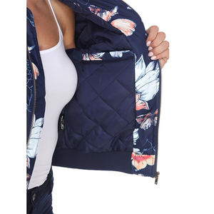 Nueva chaqueta de bombardero con cremallera Floral de talla grande para mujer, mangas raglán, lona transpirable para la temporada de invierno, procesamiento terminado - Product Image 5