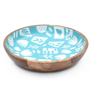 Vajilla esmaltada hecha a mano de diseño moderno de lujo, servidor de ensalada de madera de mango y cuencos para servir comida en fiestas - Product Image 2