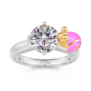 Jeulia Hug Me at My Own Pace Two Tone Snail Sterling Silver Ring - Product Image 3