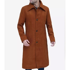 Manteau trench élégant pour homme en laine mélangée, veste d'hiver chaude, long pardessus pour l'automne, streetwear décontracté, vêtements de dessus formels, vente en gros - Product Image 5